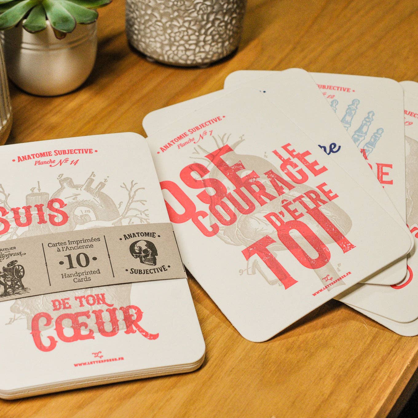 Subjective Anatomy 10 Letterpress Cards Collection - Bespoke Hearts