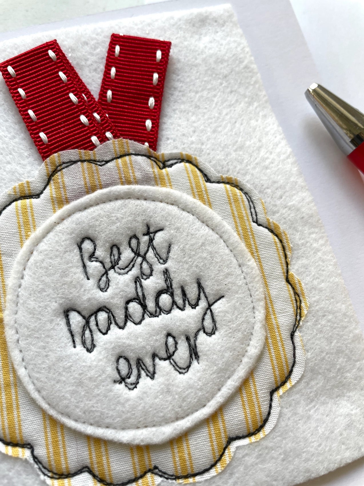 Hand Embroidered Cards - Dad, Daddy, Grandad