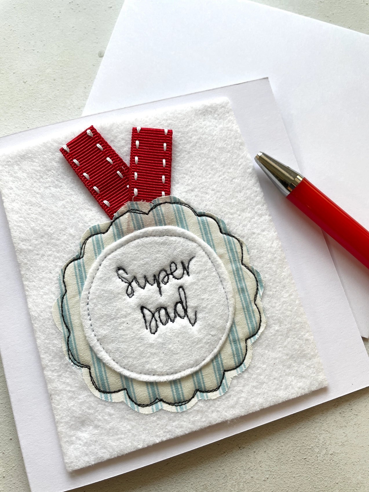 Hand Embroidered Cards - Dad, Daddy, Grandad