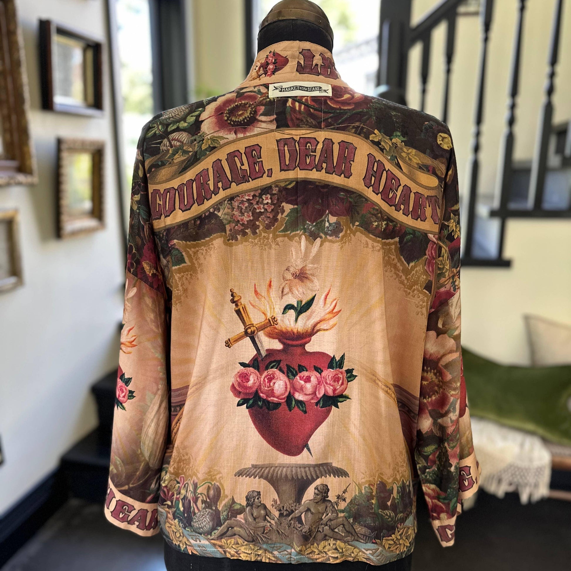 Courage Dear Heart Cropped Kimono - Bespoke Hearts