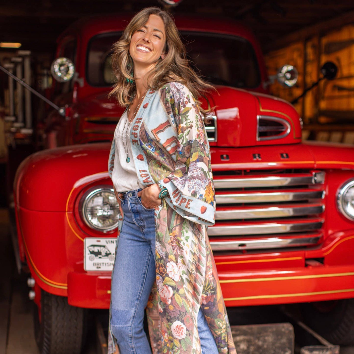 Love Language Long Kimono - Bespoke Hearts