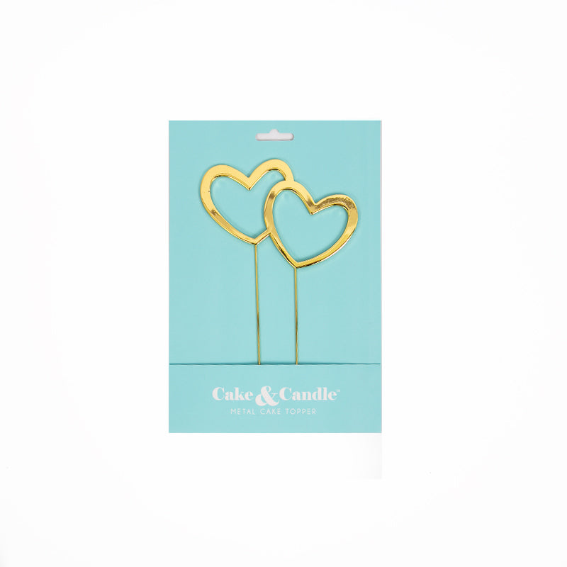 Heart Cake Topper - Gold