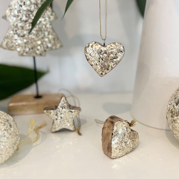 Beaded Timber Heart - Bespoke Hearts