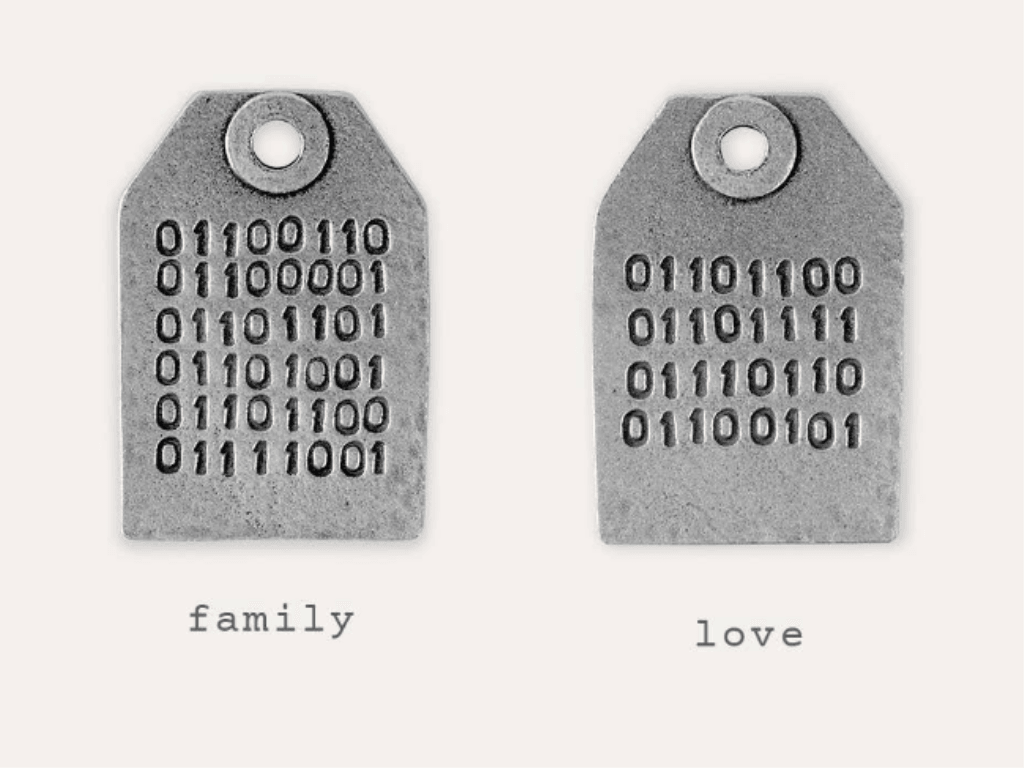 Secret Coded Message Keyring - Bespoke Hearts