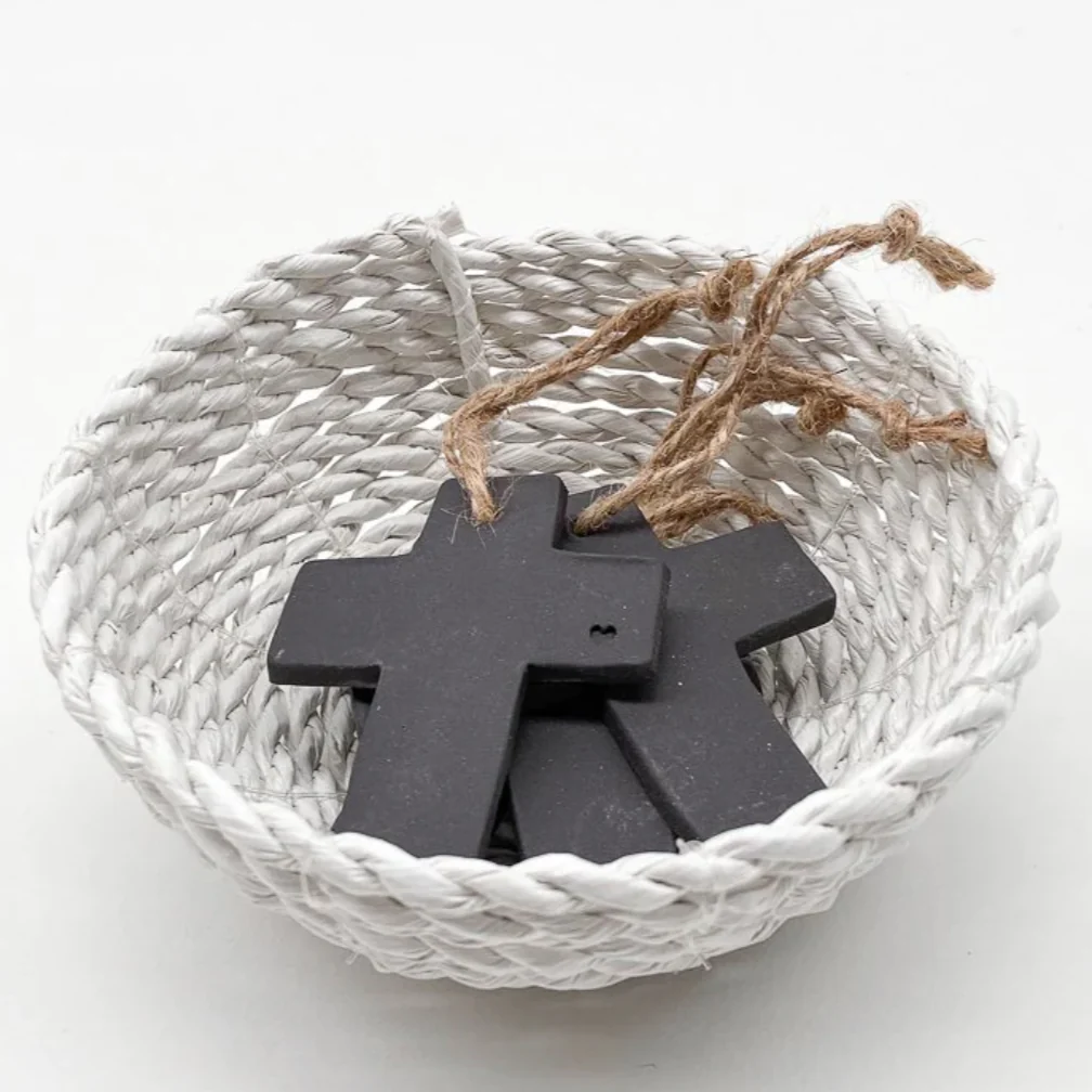 Handmade Ceramic Mini Cross with Heart