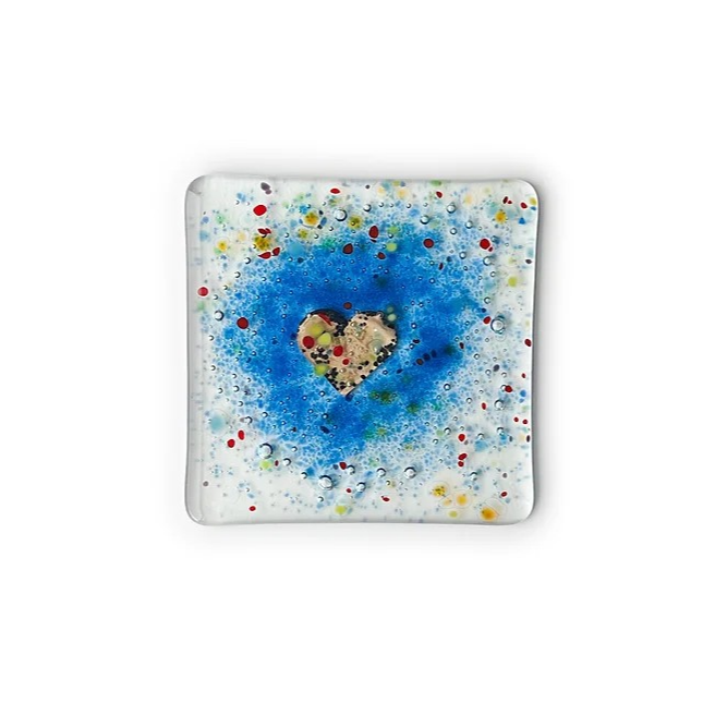 Glass Love Heart Coasters (Set of 2) - Bespoke Hearts