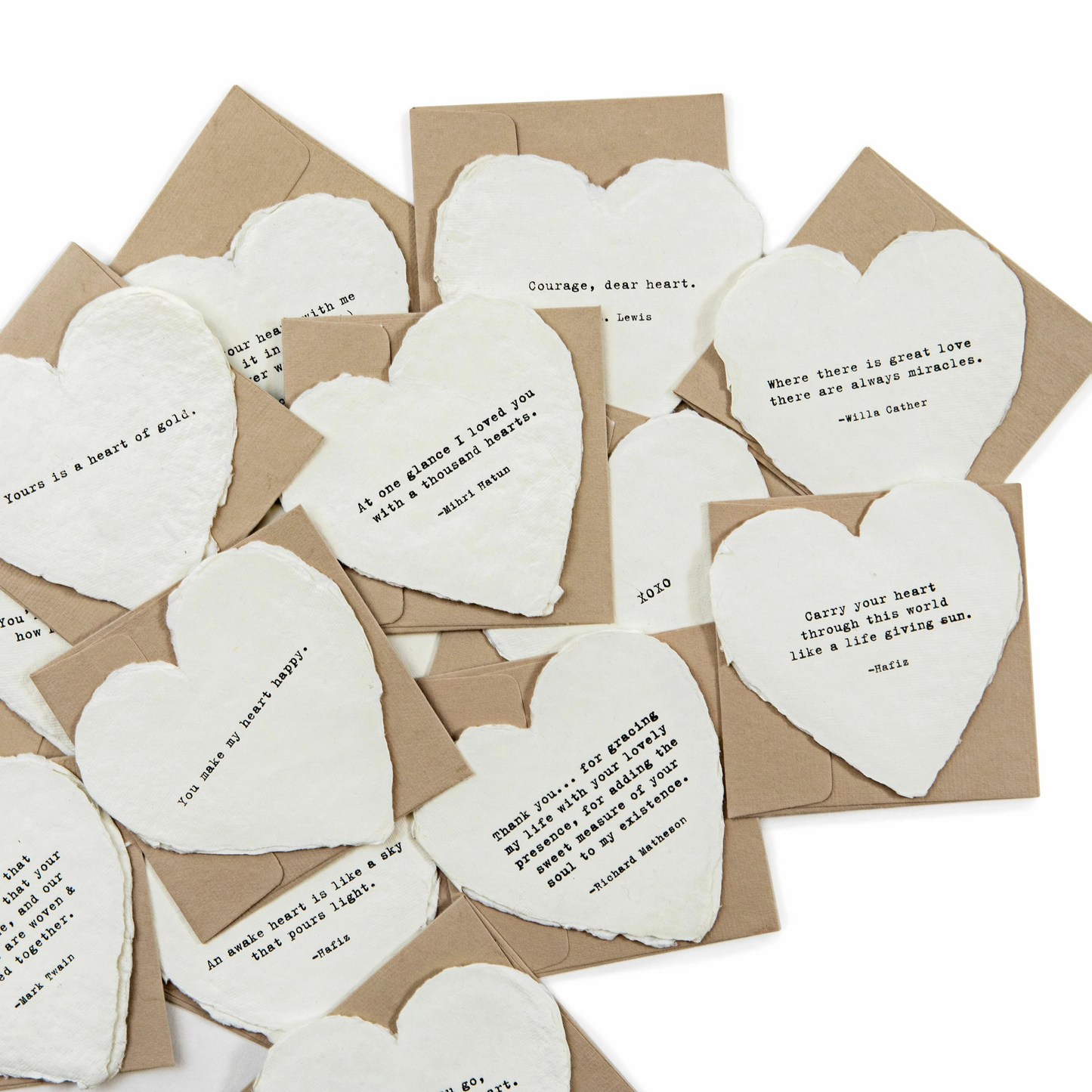 Mini Deckled Quote Cards - Bespoke Hearts
