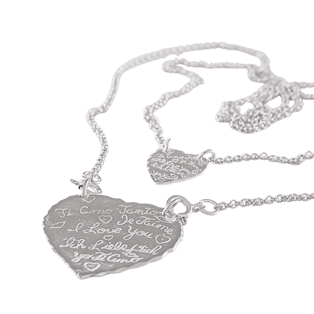 Double Tiamo Heart Necklace - Bespoke Hearts