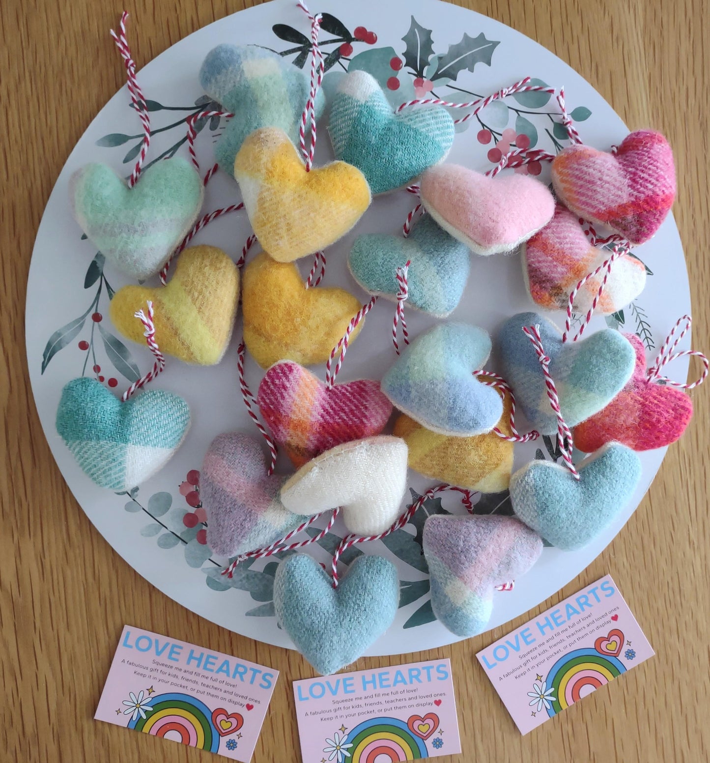 Vintage Wool Love Hearts