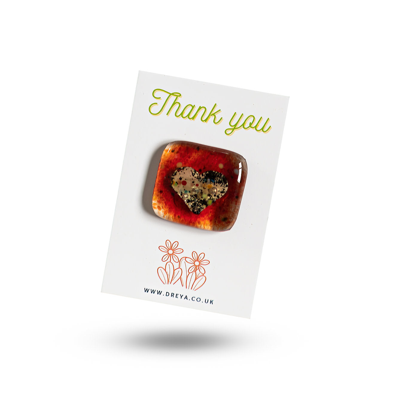 Fused Glass Pocket Charm - Thank You