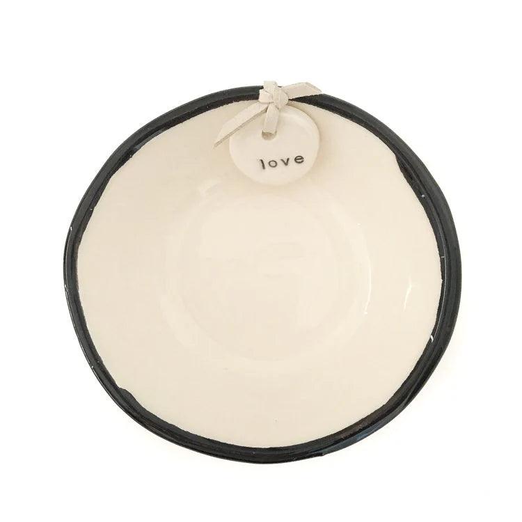 'Love' Dish - Black Rim - Bespoke Hearts
