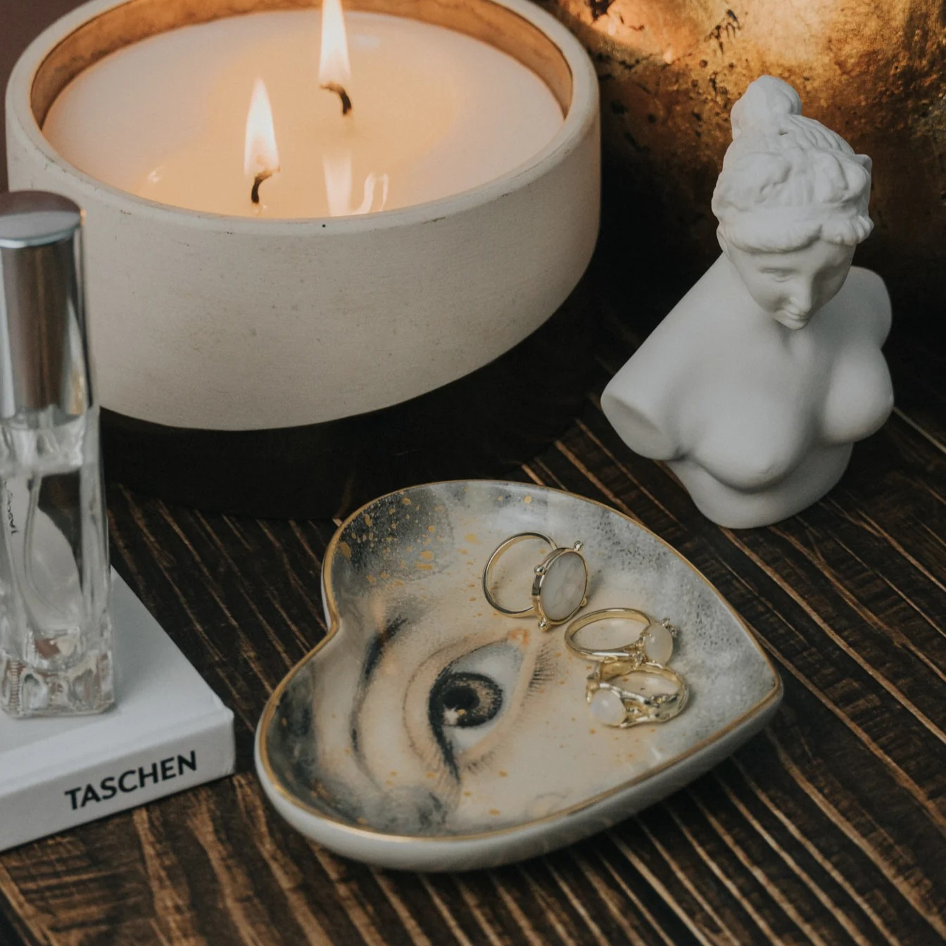 Lovers Eye Heart Ceramic Trinket Dish - Bespoke Hearts