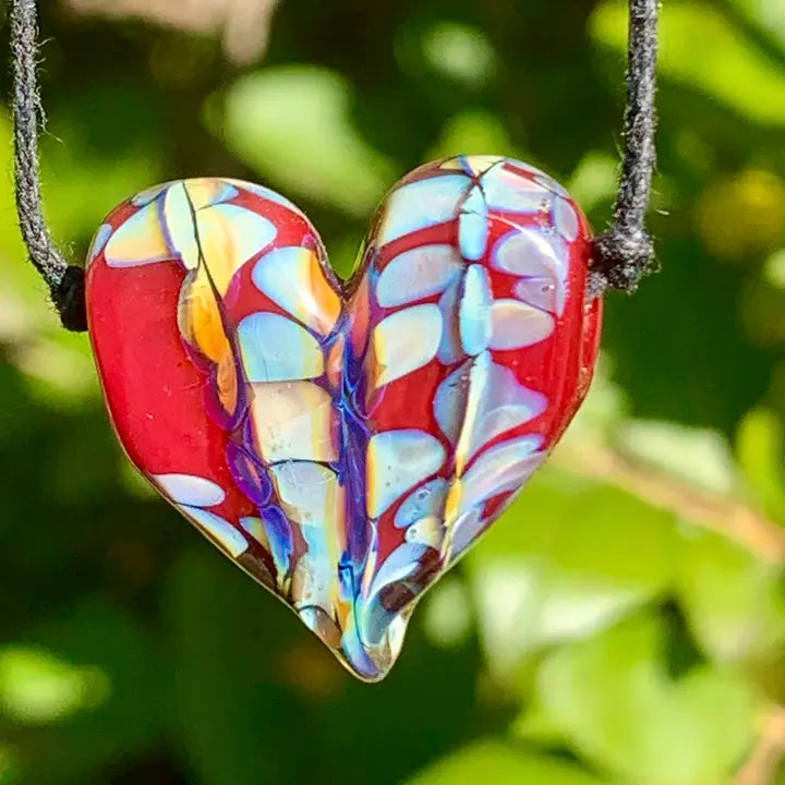 Red Magic Glass Heart Necklace