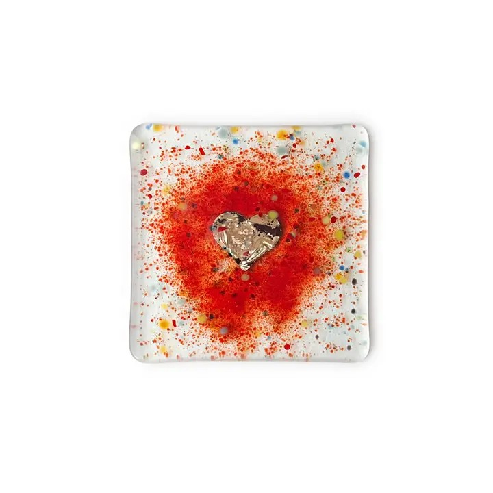 Glass Love Heart Coasters (Set of 2)