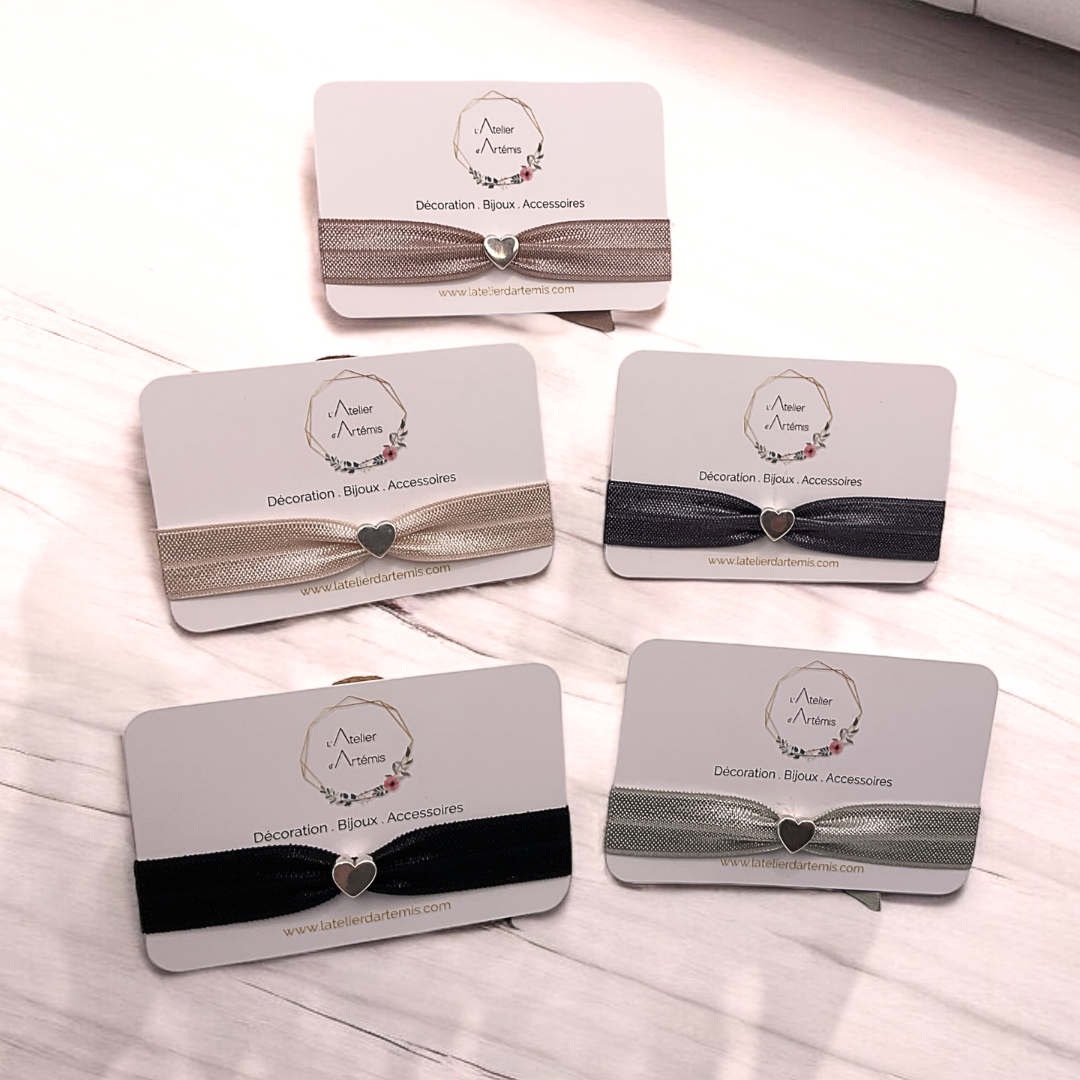 Chouchou Bracelet - Silver Heart