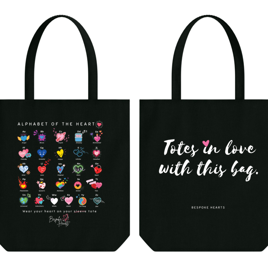 Alphabet of the Heart Tote - Bespoke Hearts