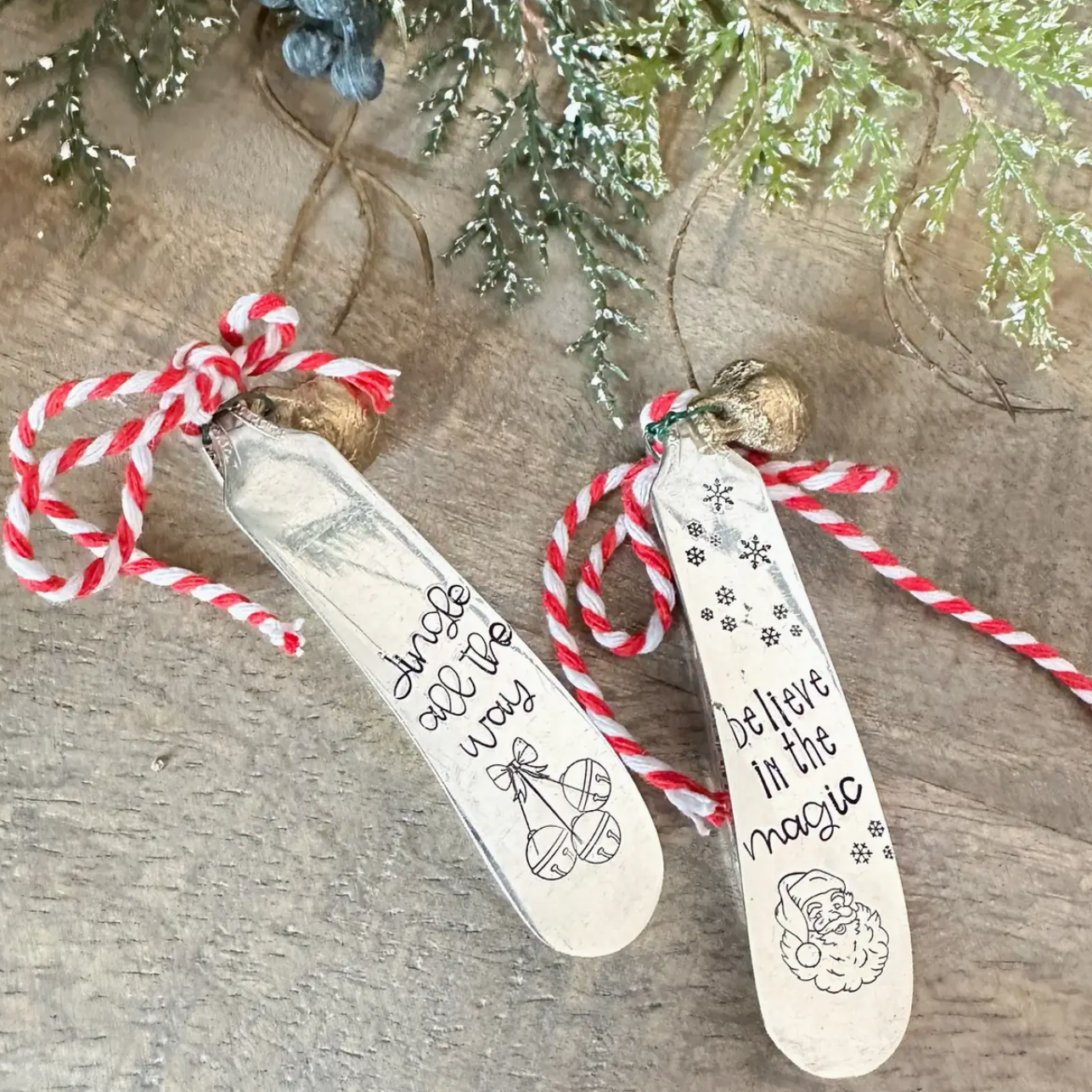 Vintage Stamped Knife Ornament Set