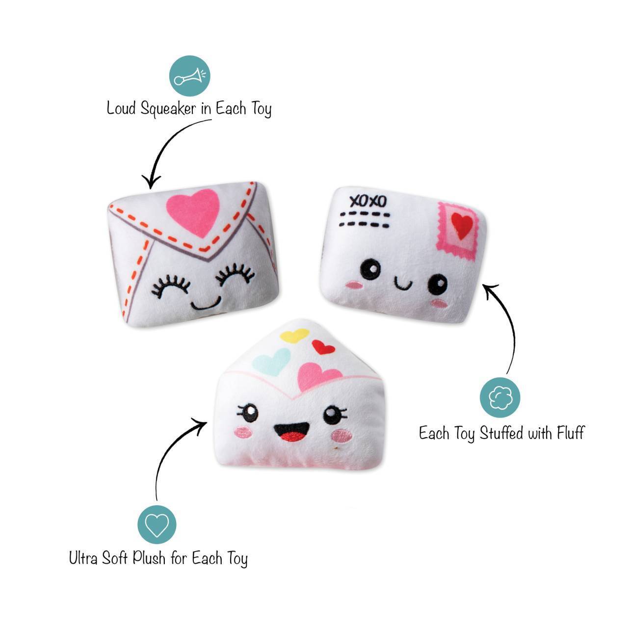 Sealed With A Kiss 3 Mini Toys - Bespoke Hearts