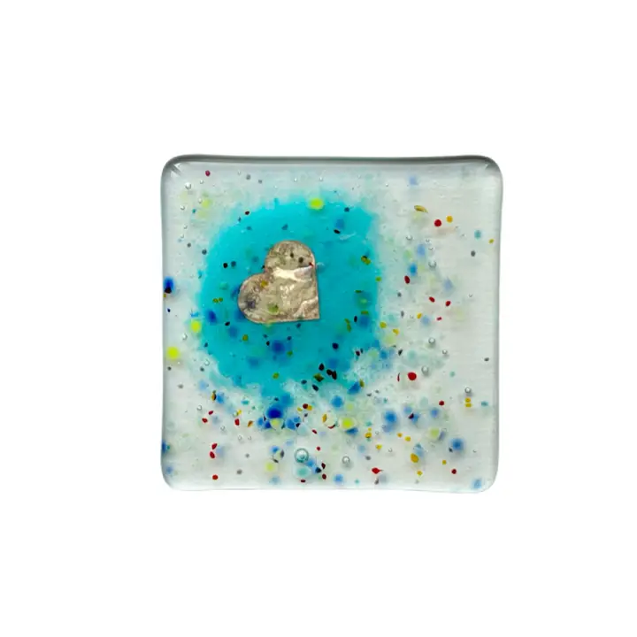 Glass Love Heart Coasters (Set of 2)