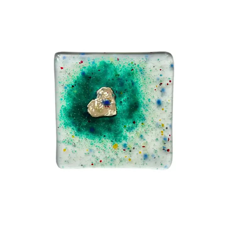 Glass Love Heart Coasters (Set of 2)