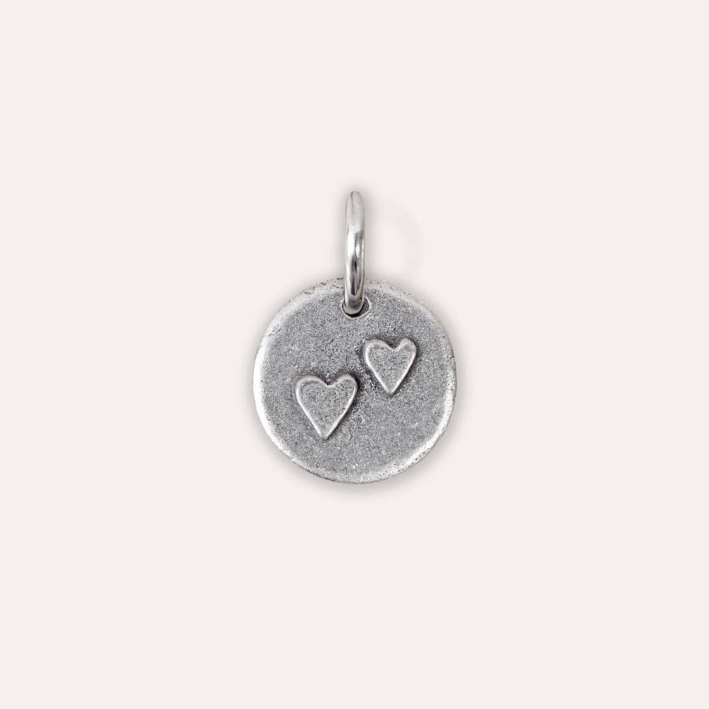 'Two Hearts for You and Me' Charm - Bespoke Hearts