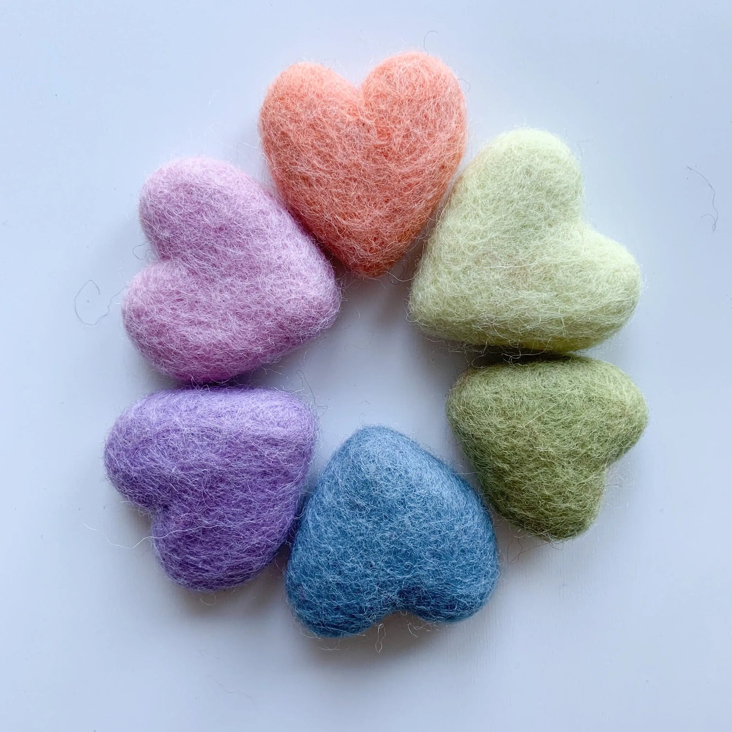 Pastel Felt Hearts (Set Of 6)
