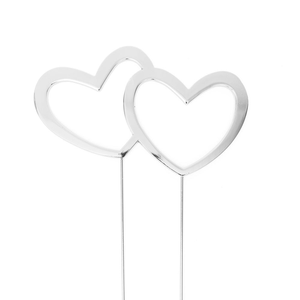 Heart Cake Topper - Silver