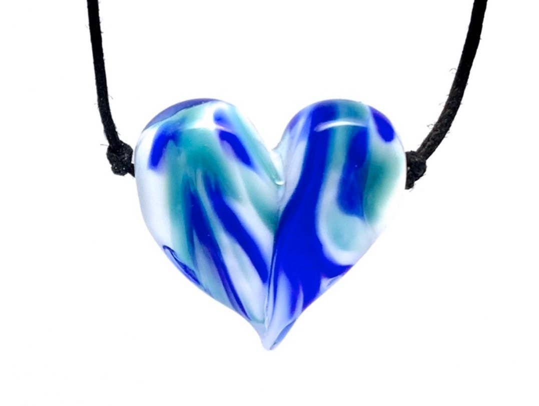 White & Turquoise Flameworked Necklace