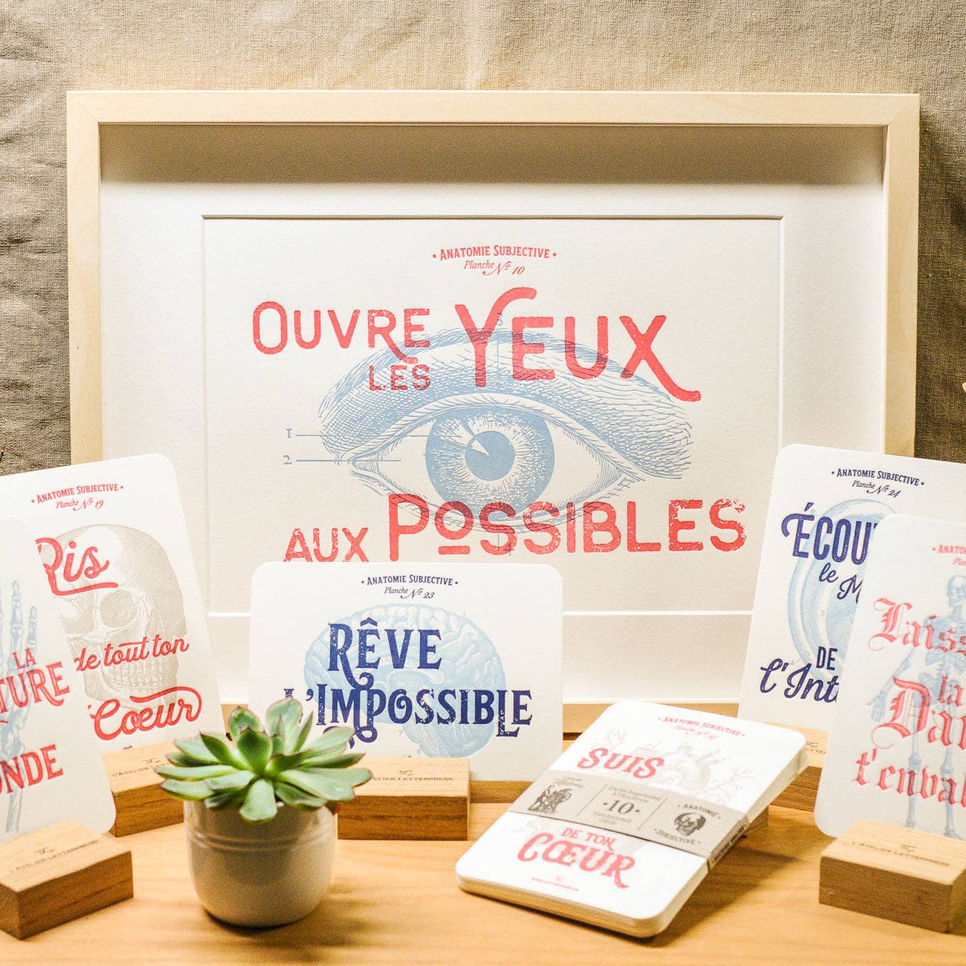 Subjective Anatomy 10 Letterpress Cards Collection - Bespoke Hearts