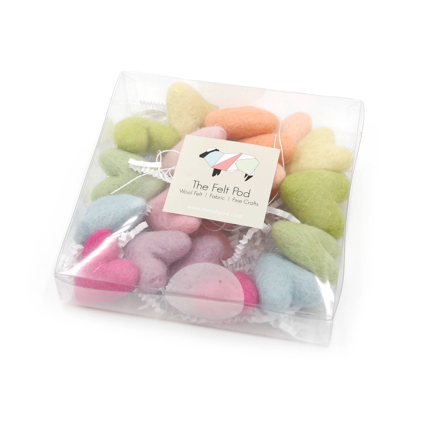 Colorful Felt Hearts Garland in a Box