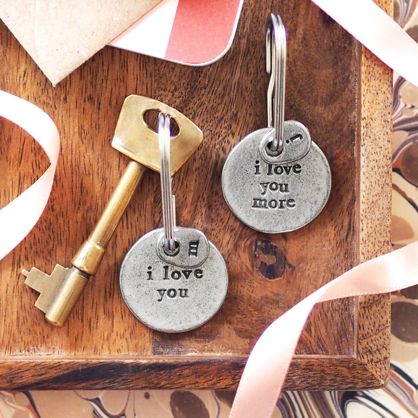 'I Love You' or 'I Love You More' Keyring