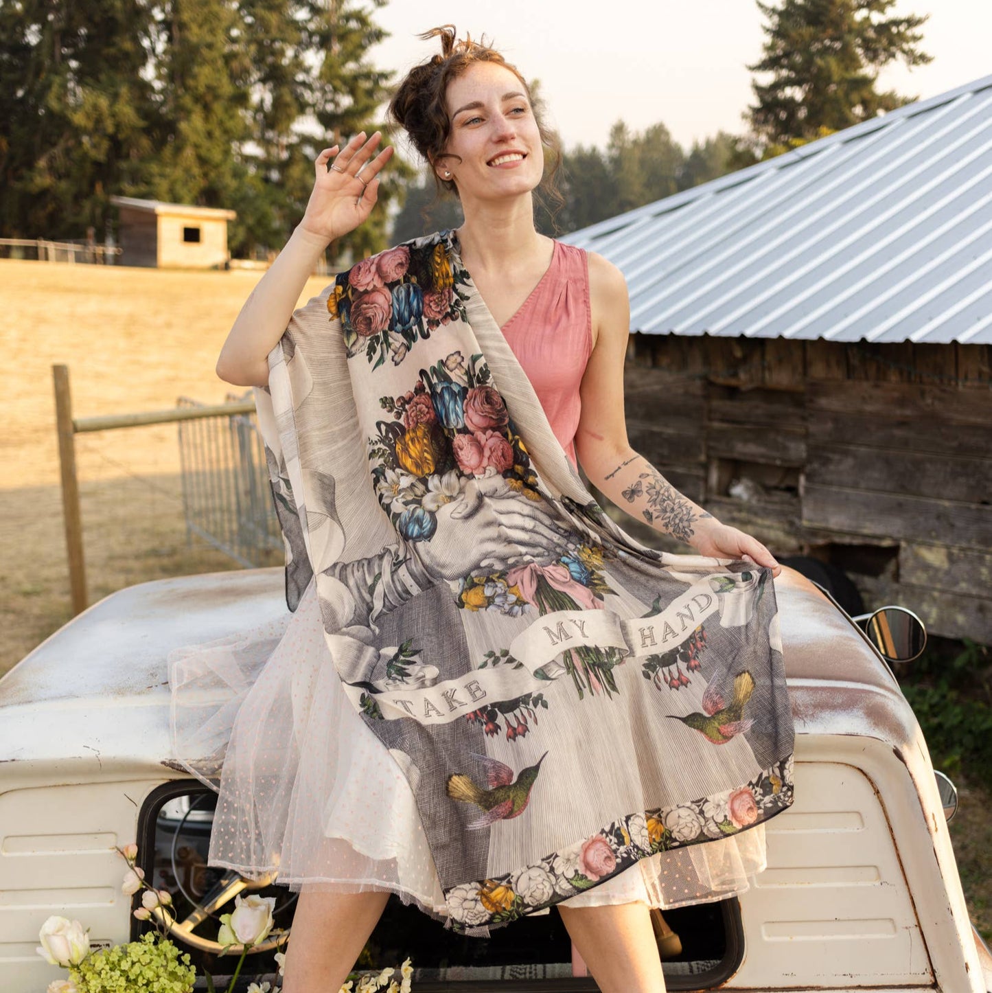 Take My Hand Scarf - Bespoke Hearts