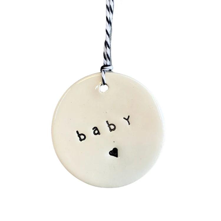 'baby 🖤' ceramic tag - Bespoke Hearts