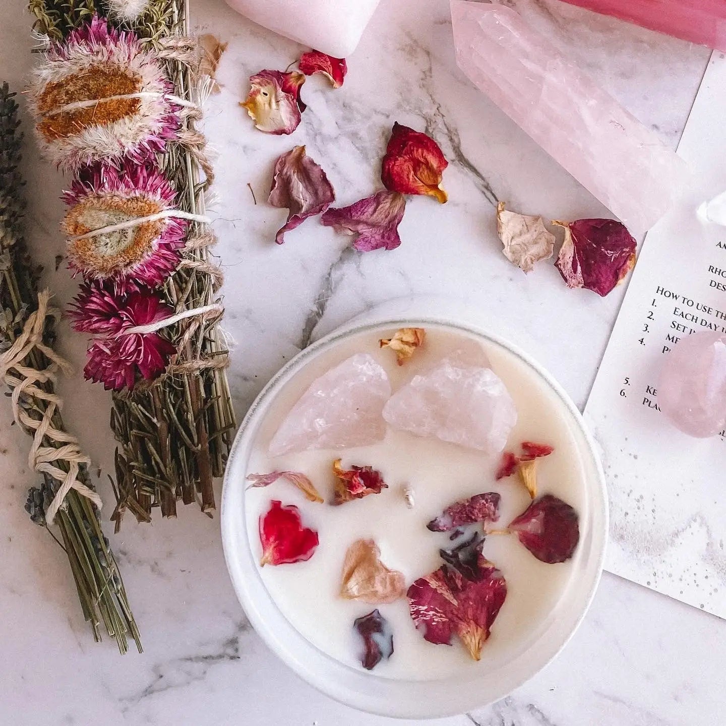 Strawberry & Champagne Crystal Infused Candle