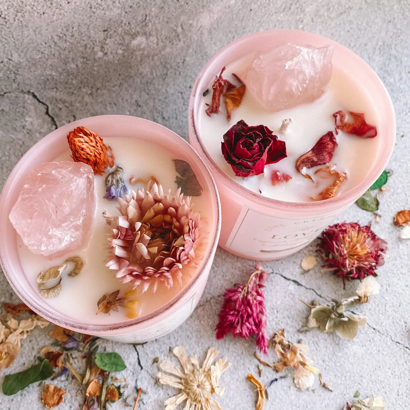 Strawberry & Champagne Crystal Candle - Bespoke Hearts