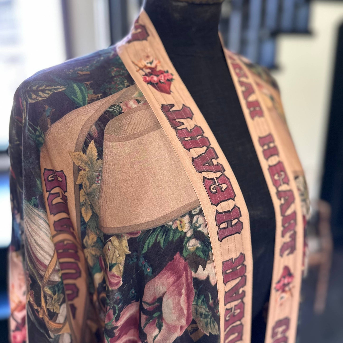 Courage Dear Heart Long Kimono - Bespoke Hearts