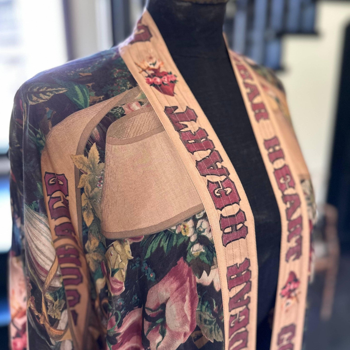 Courage Dear Heart Long Kimono - Bespoke Hearts