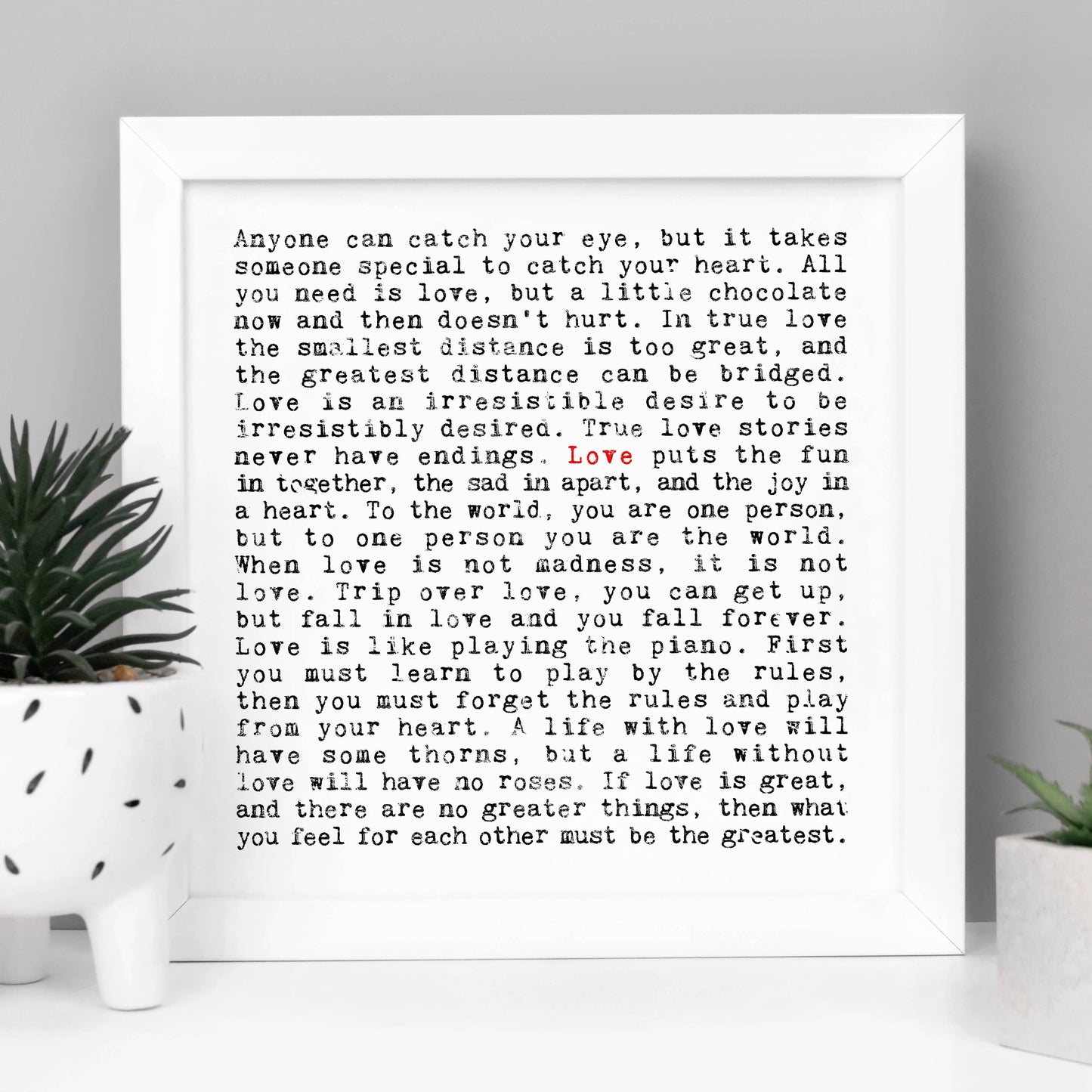 Love Quotes Print (Unframed)