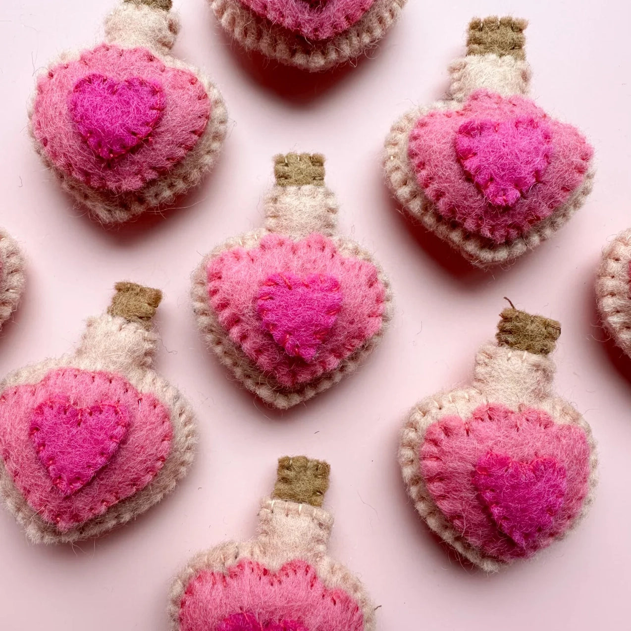Felt Love Potion Bottle - Bespoke Hearts