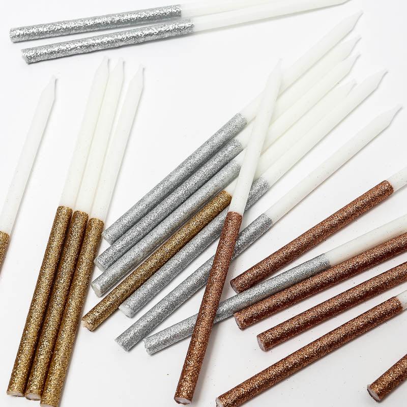 Glitter Candles (Pack of 12)