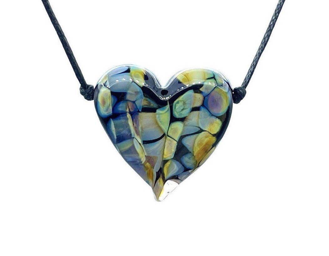 Black + Magic Hand-flamed Beaded Necklace - Bespoke Hearts