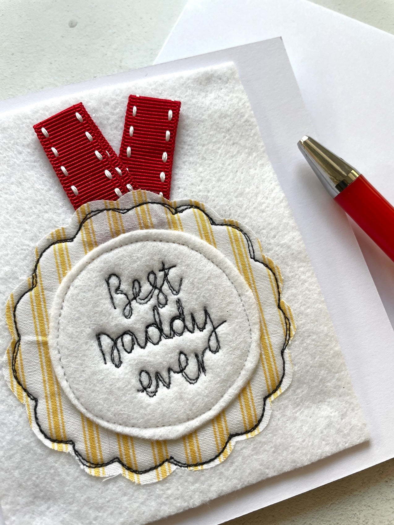 Hand Embroidered Cards - Dad, Daddy, Grandad