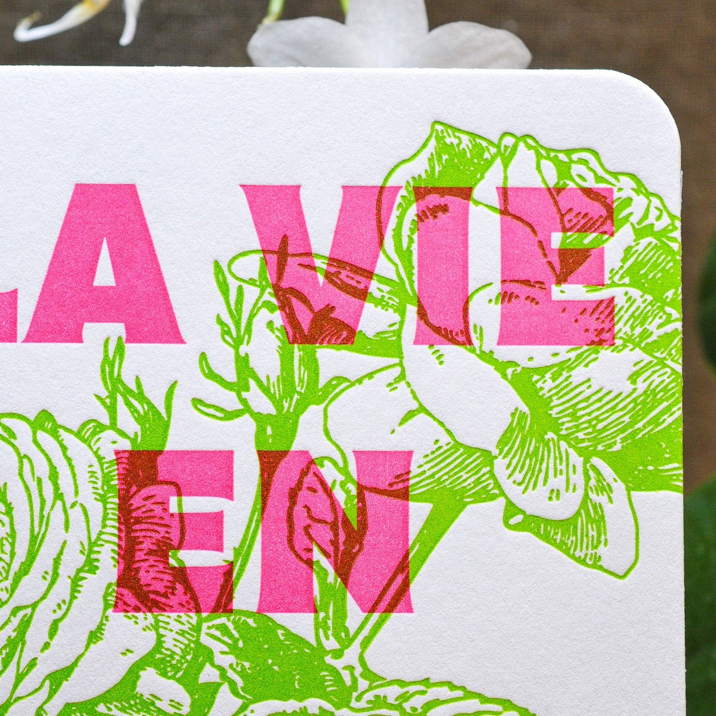 "Life in Neon Pink" Letterpress Card