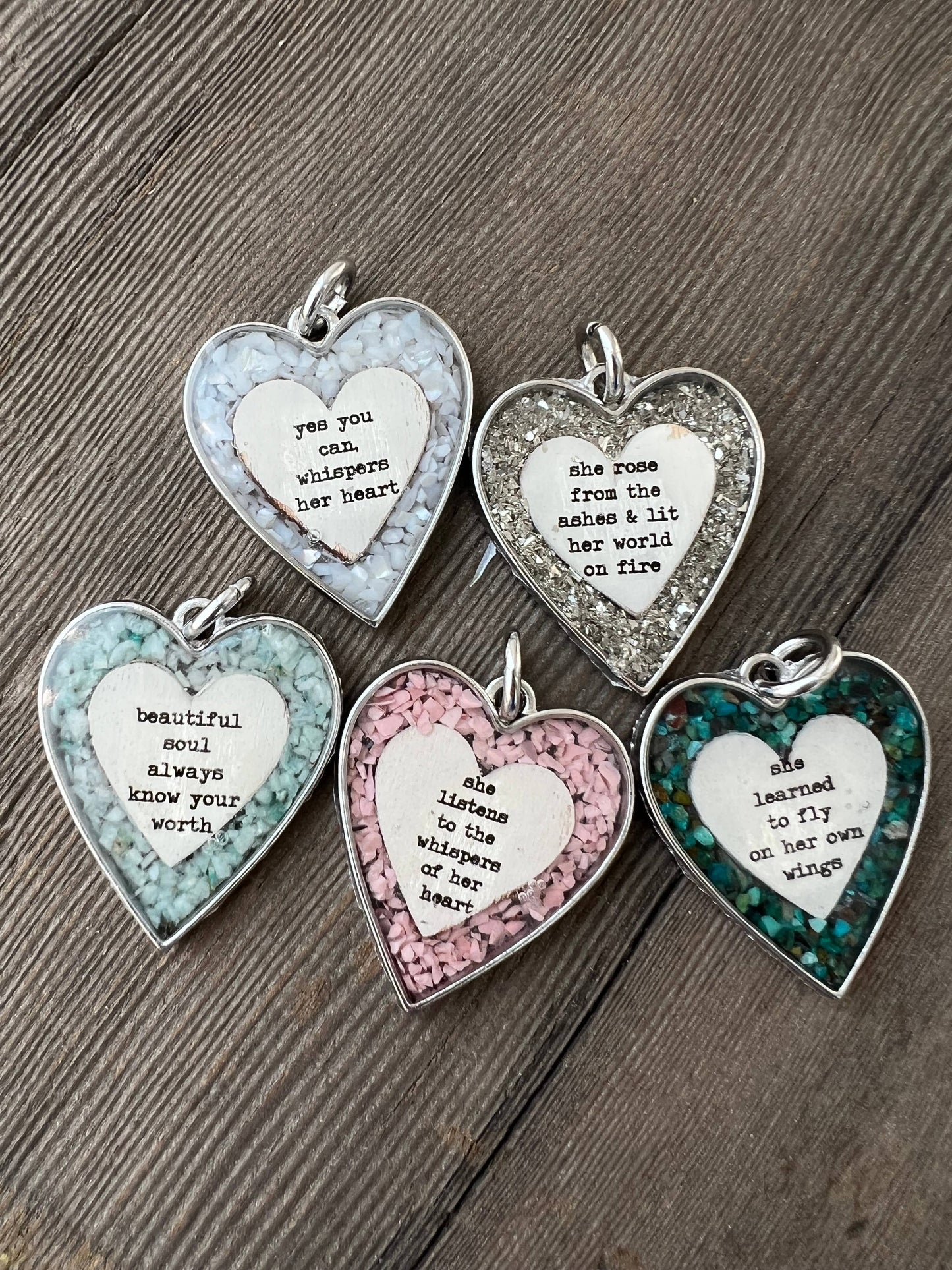Gemstone Quote Necklace/ or Hanging Ornament