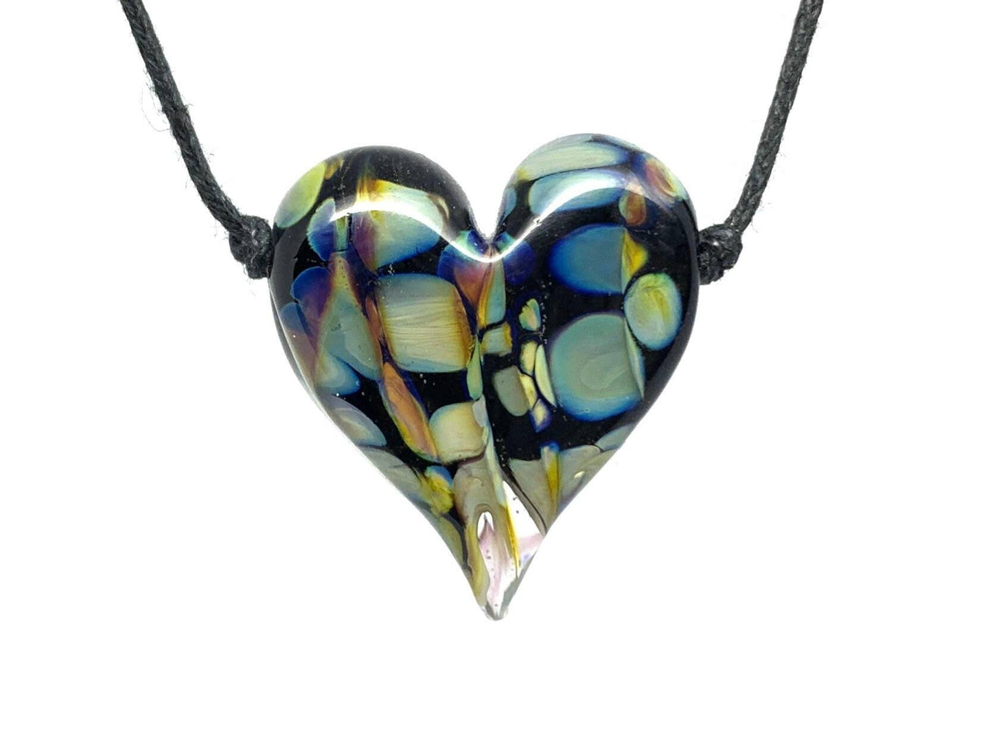 Black + Magic Hand-flamed Beaded Necklace - Bespoke Hearts