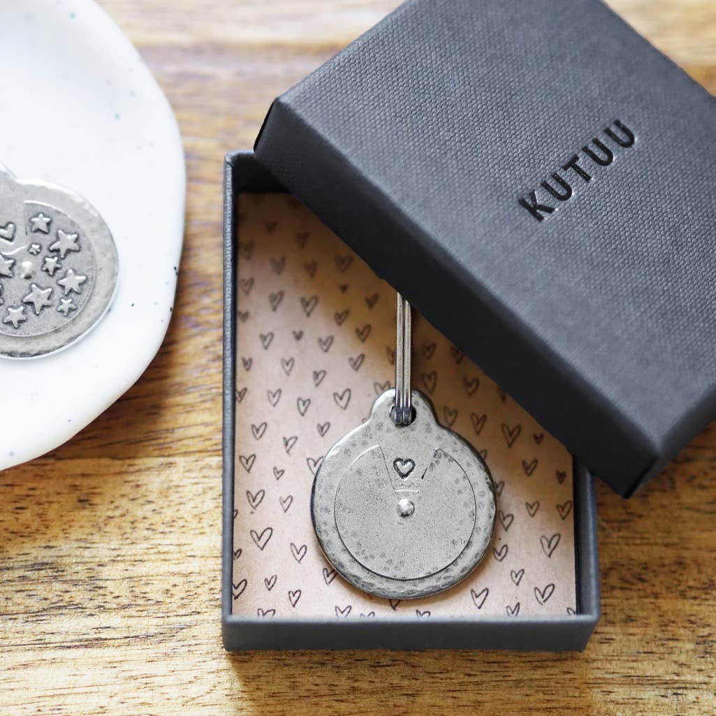 Secret Message Spinner Keyring - Bespoke Hearts