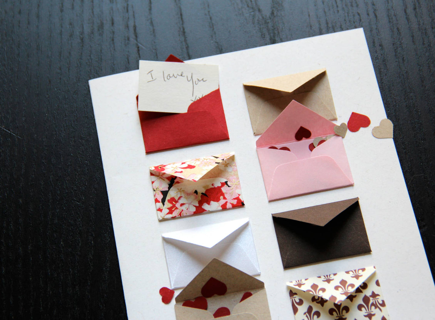 'I Heart You' Tiny Envelopes Greeting Card