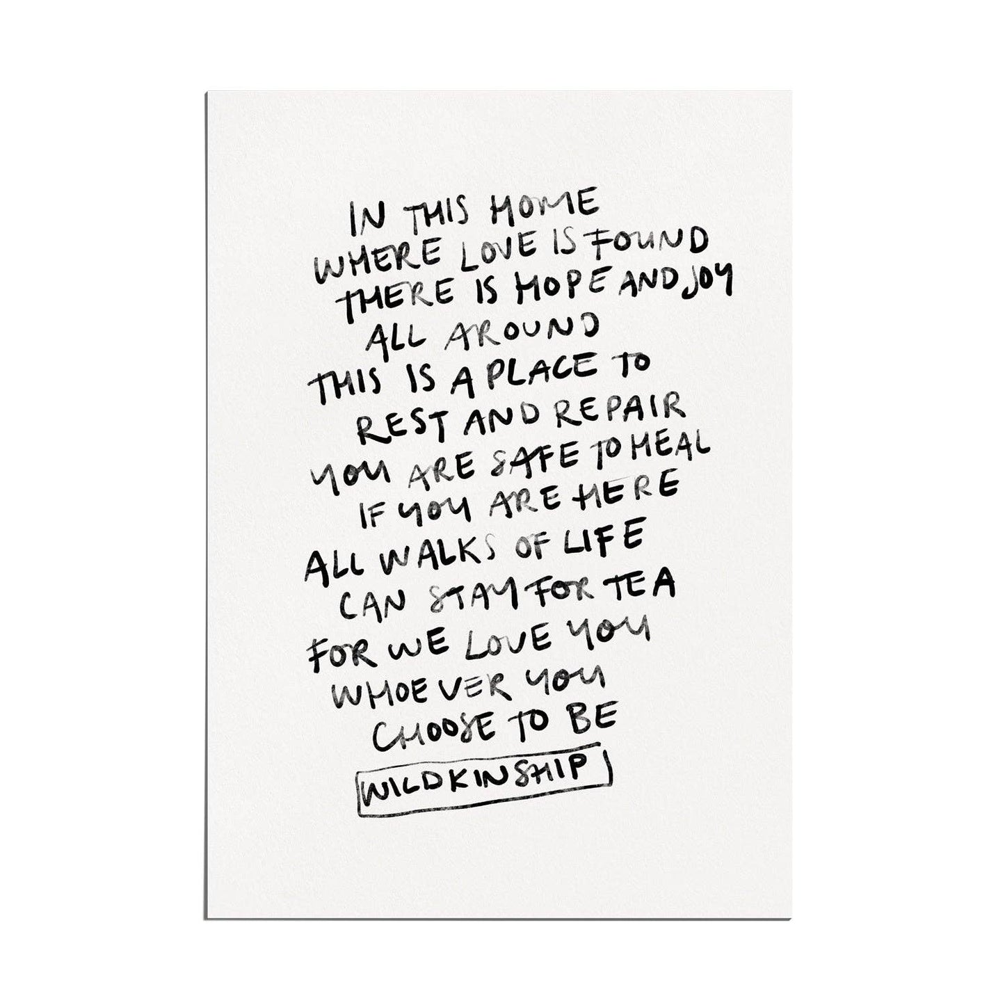 ‘Everyone Is Welcome Here’ Print (Unframed) - Bespoke Hearts