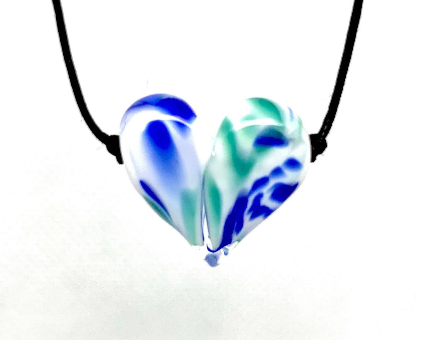 White & Turquoise Flameworked Necklace