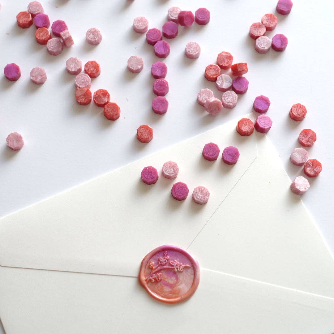 Mixed Bright Pinks 100pcs wax beads